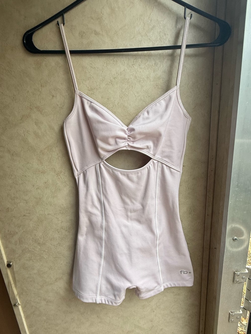 Frankie's Bikinis Light Pink Cutout Romper Jumpsuit